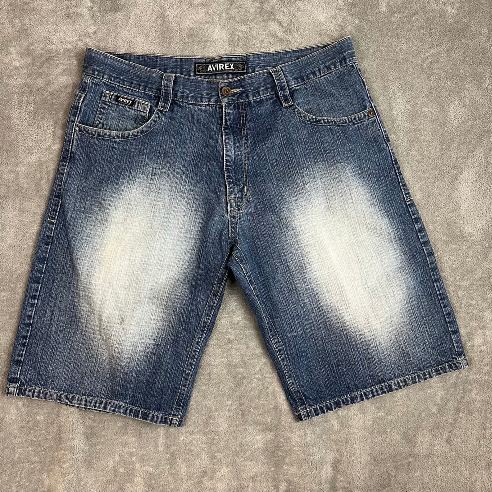Vintage Y2K Avirex Baggy Denim Shorts Mens‎ 40 Faded Patina Skater Grunge
